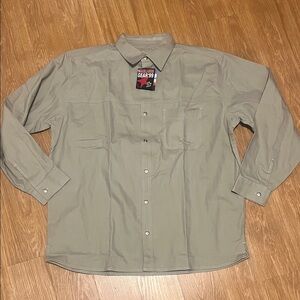 Marlboro Men's Tan rancher work Button Down Shirt vintage new size XL